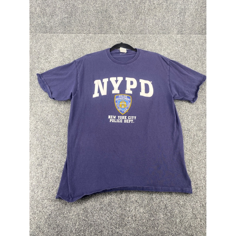 Official NYPD T-Shirt Navy Blue Police Dept Crest Graphic Men's Size Large L